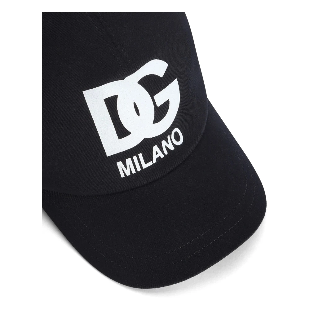 Dolce & Gabbana Donkerblauwe Zonneklep Hoed Black Unisex