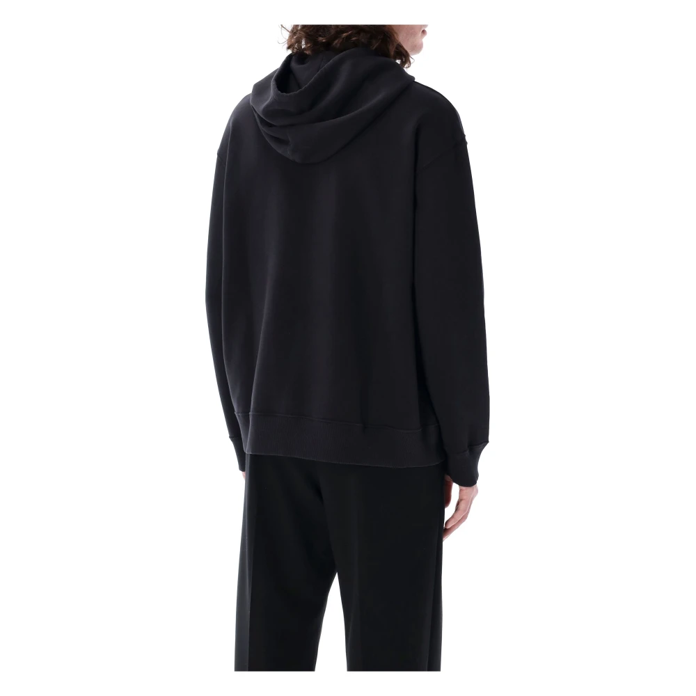 MM6 Maison Margiela Zwarte Gebreide Hoodie Ss25 Black Heren