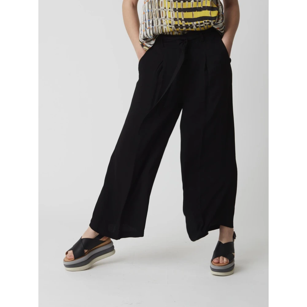 Manila Grace Broek met riem Black Dames