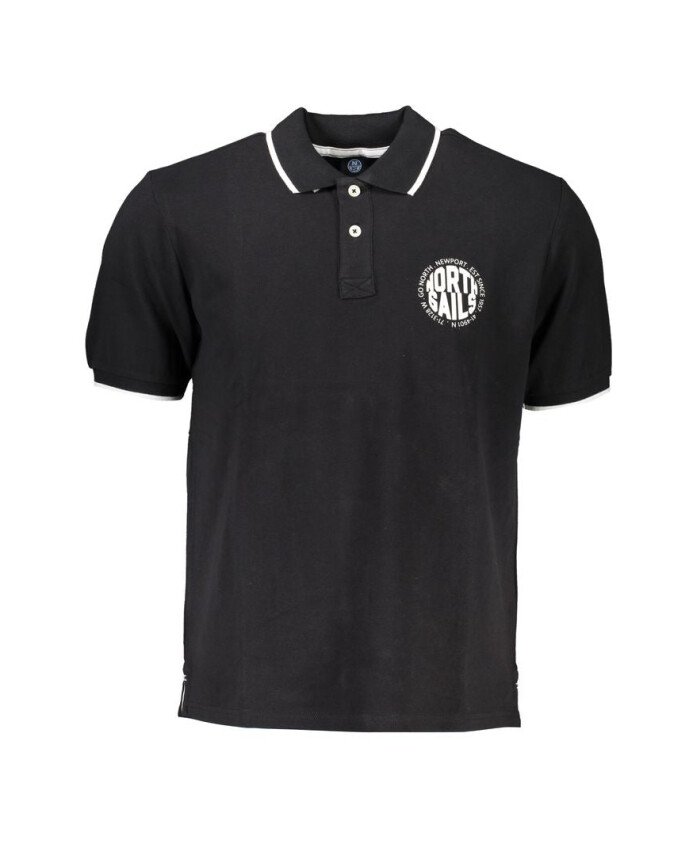 polo-en-coton-noir-a-manches-courtes