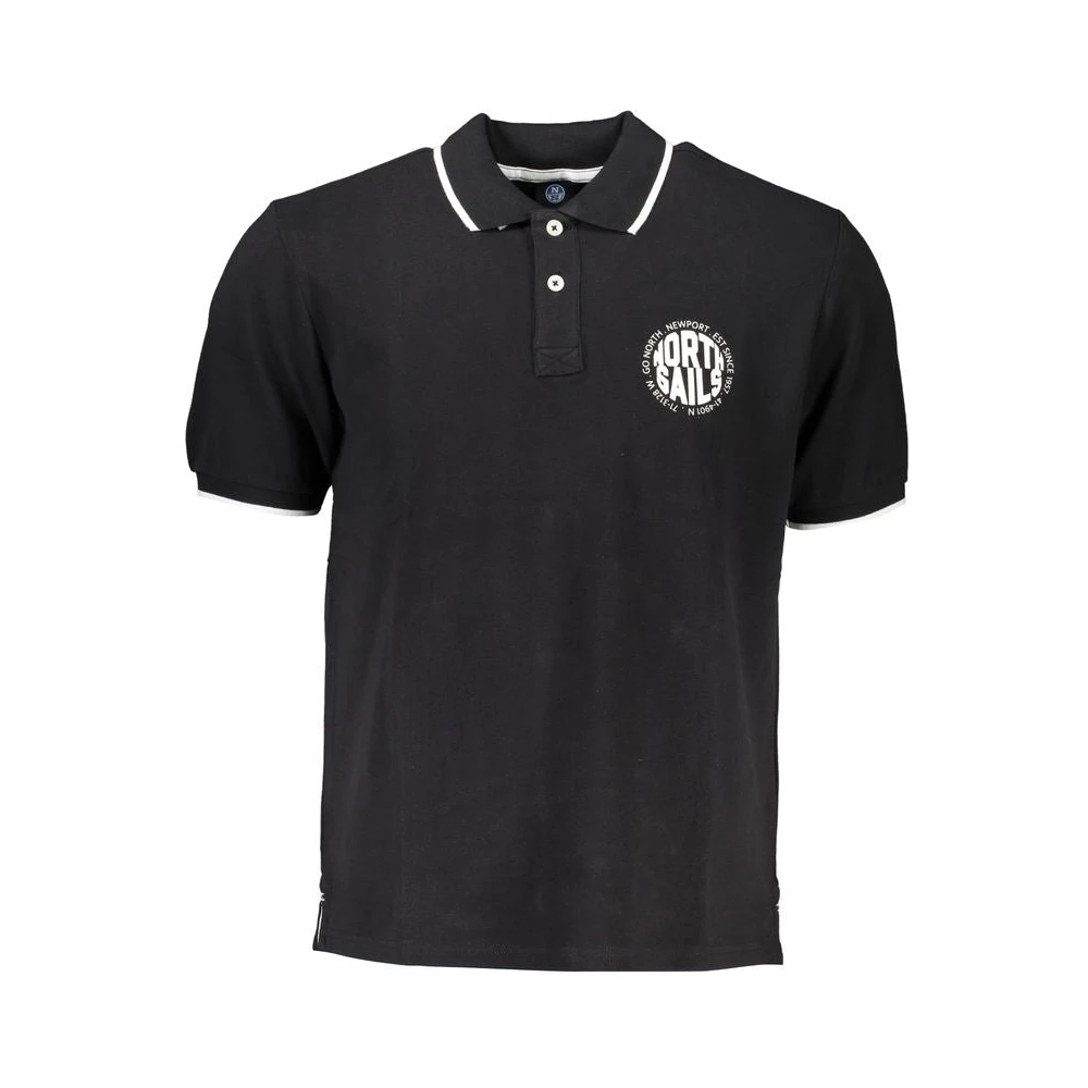 North Sails Zwart katoenen poloshirt met korte mouwen Black Heren