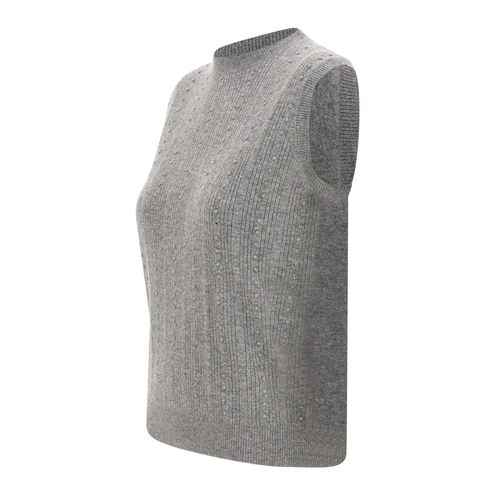 Fabiana Filippi Gestructureerde V-hals Sweater Gray Dames