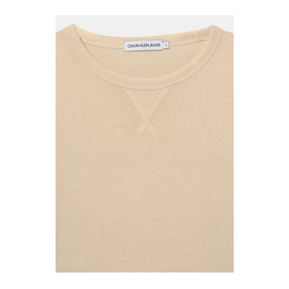 Calvin Klein Beige Sweatshirt Klassieke pasvorm Ronde hals Lange mouwen Beige Heren