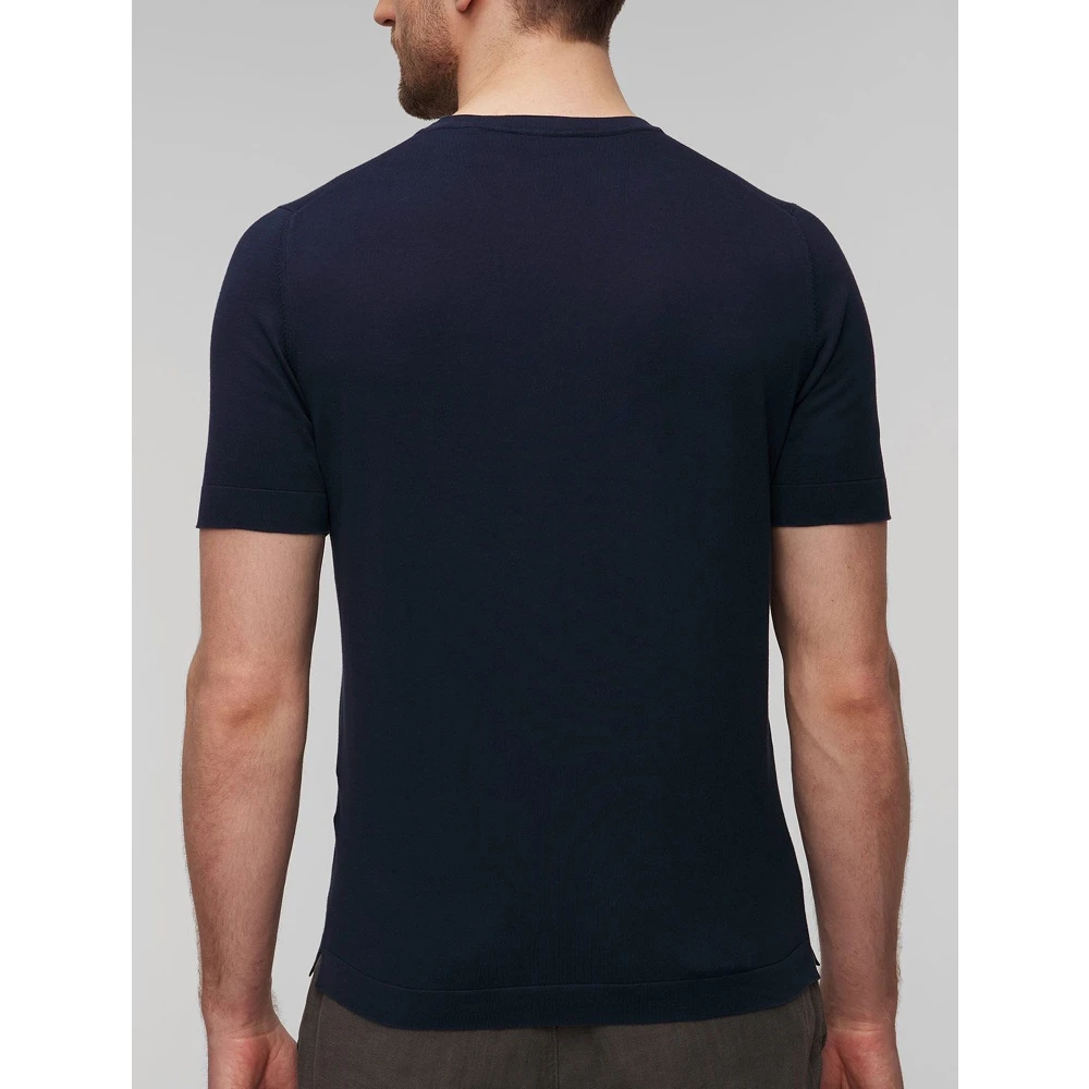 Gran Sasso Katoenen Crew Neck Sweater Blue Heren