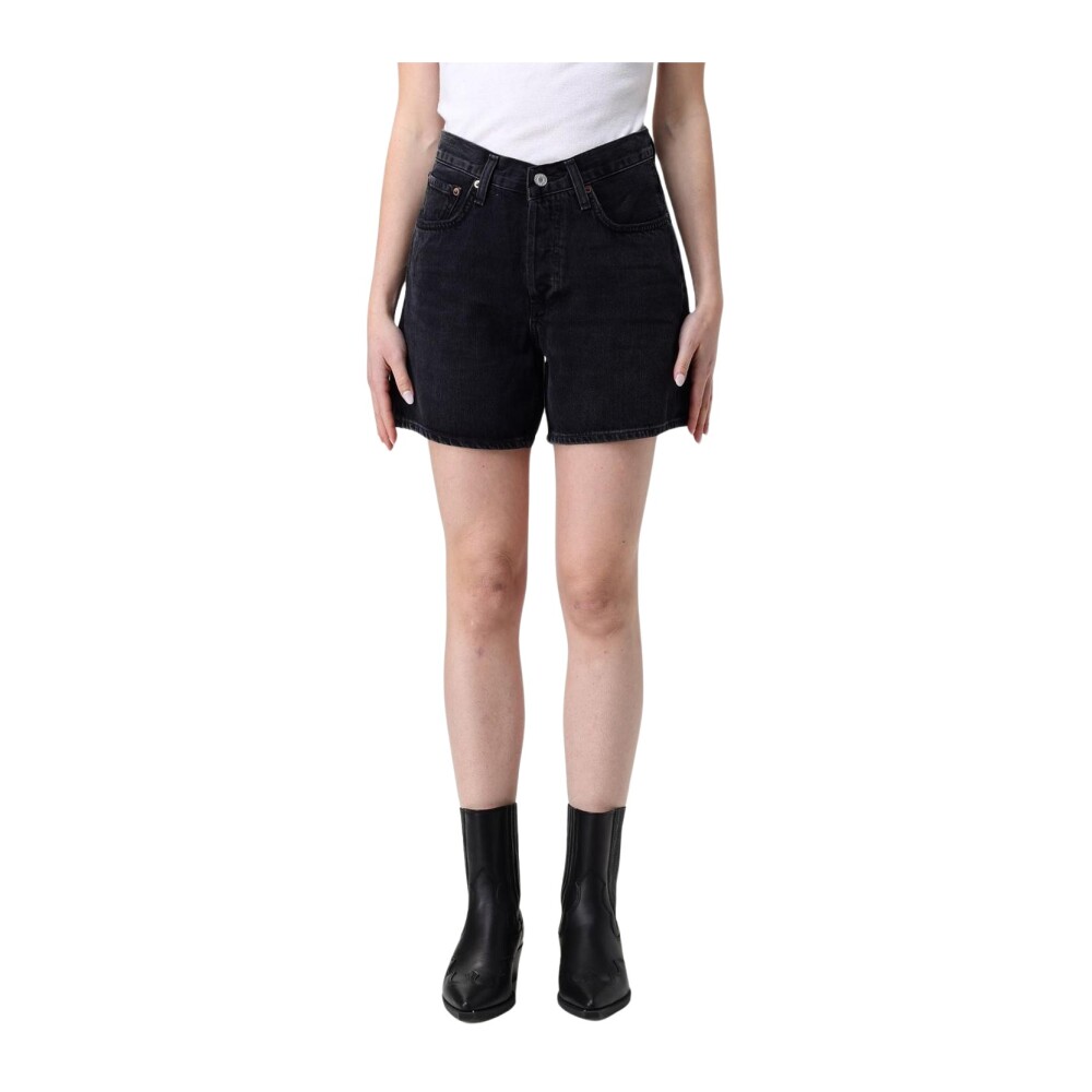 Parker denim shorts in black - Agolde | Mytheresa