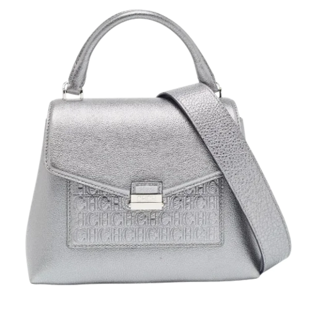 Carolina Herrera Pre-owned Leather handbags Gray Dames