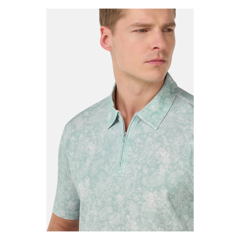 Boggi Milano Poloshirt van katoenmix jersey Green Heren