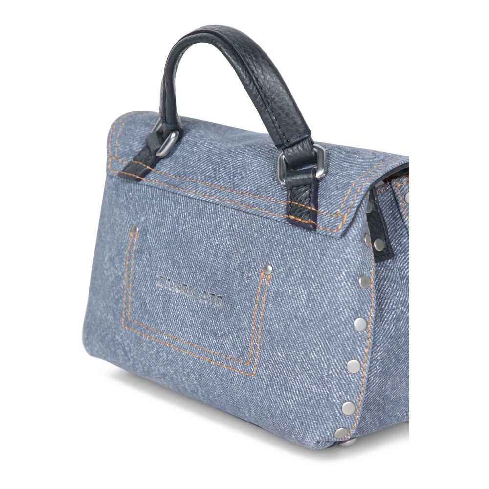 Zanellato Verstelbare Denim Tas met Leren Details Blue Dames