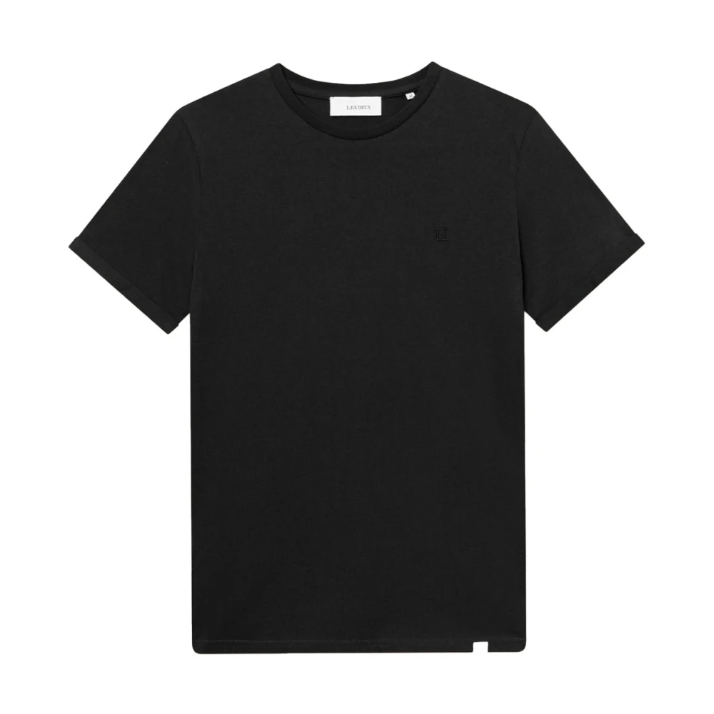 Les Deux Tijdloos ronde hals t-shirt Nørregaard editie Black Heren