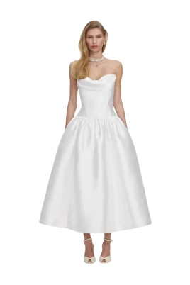 Taft Strapless Midi Klänning