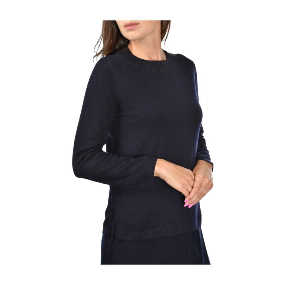 Gran Sasso Kasjmier Lurex Trui Blue Dames