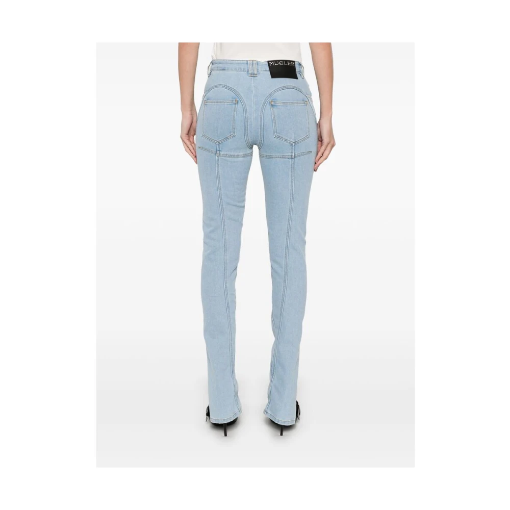 Mugler Lichtblauwe Klassieke Vijf-Pocket Jeans Blue Dames