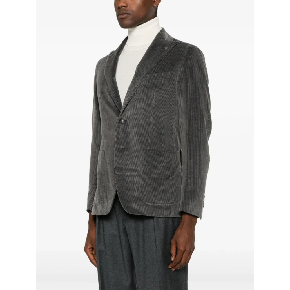 Tagliatore Antraciet Katoen Kasjmier Blazer Gray Heren