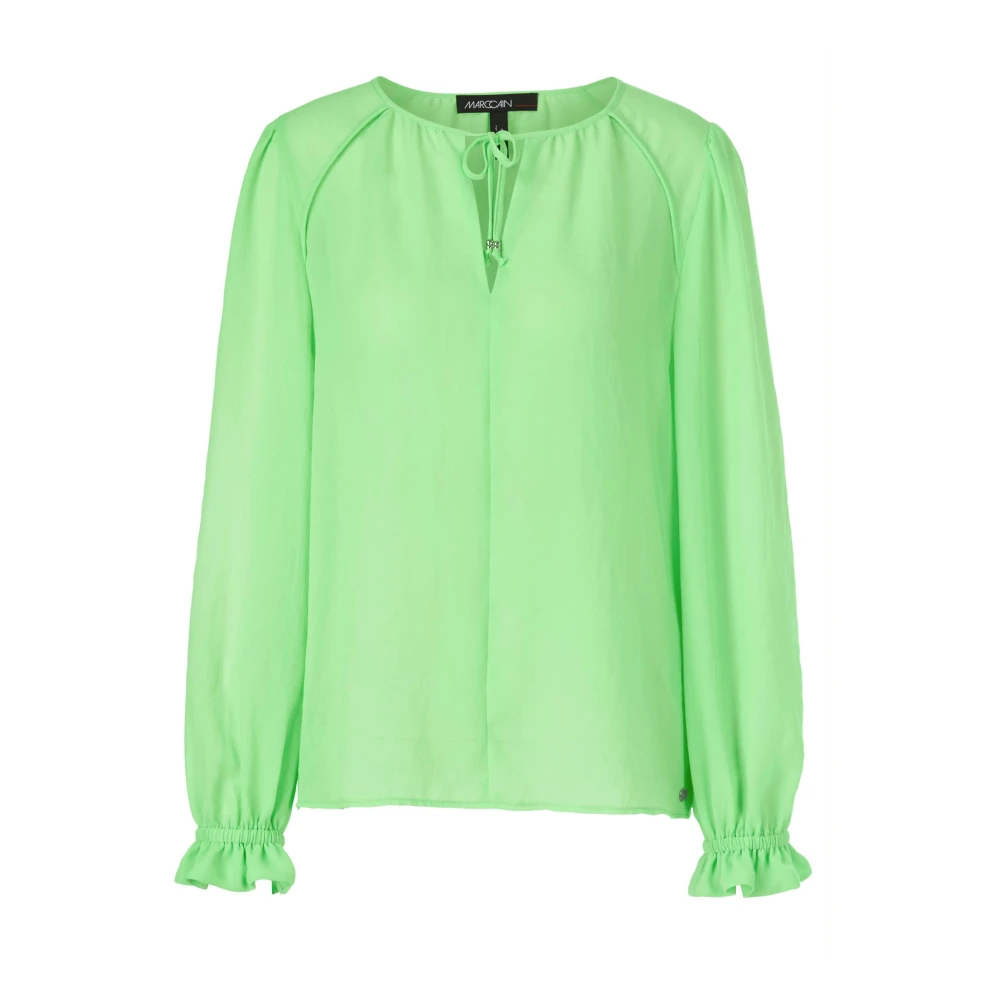 Marc Cain Lichte blouse met pofmouw Green Dames