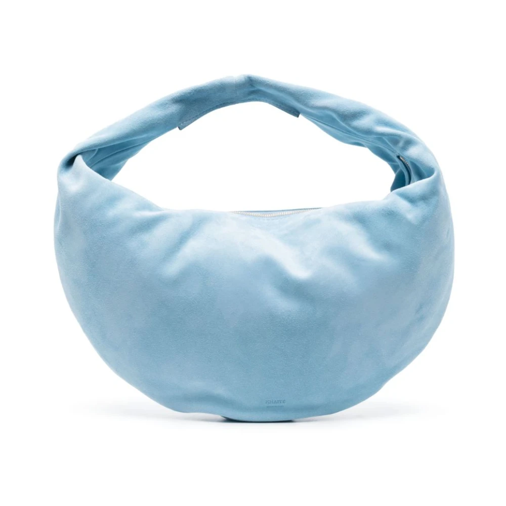 Khaite Blauwe Velvet Olivia Hobo Tote Tas Blue Dames