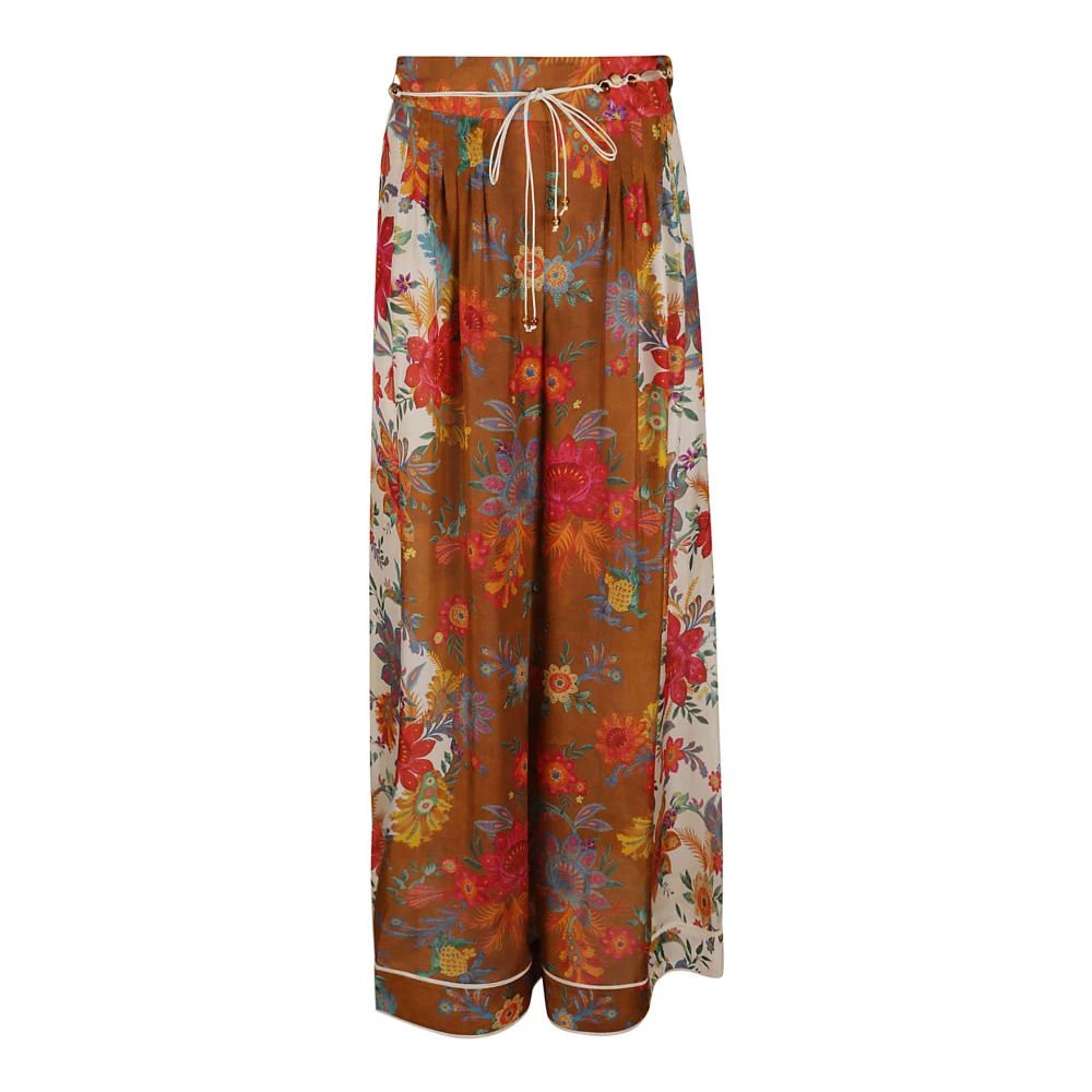 Zimmermann Zijden broek met elastische taille Multicolor Dames