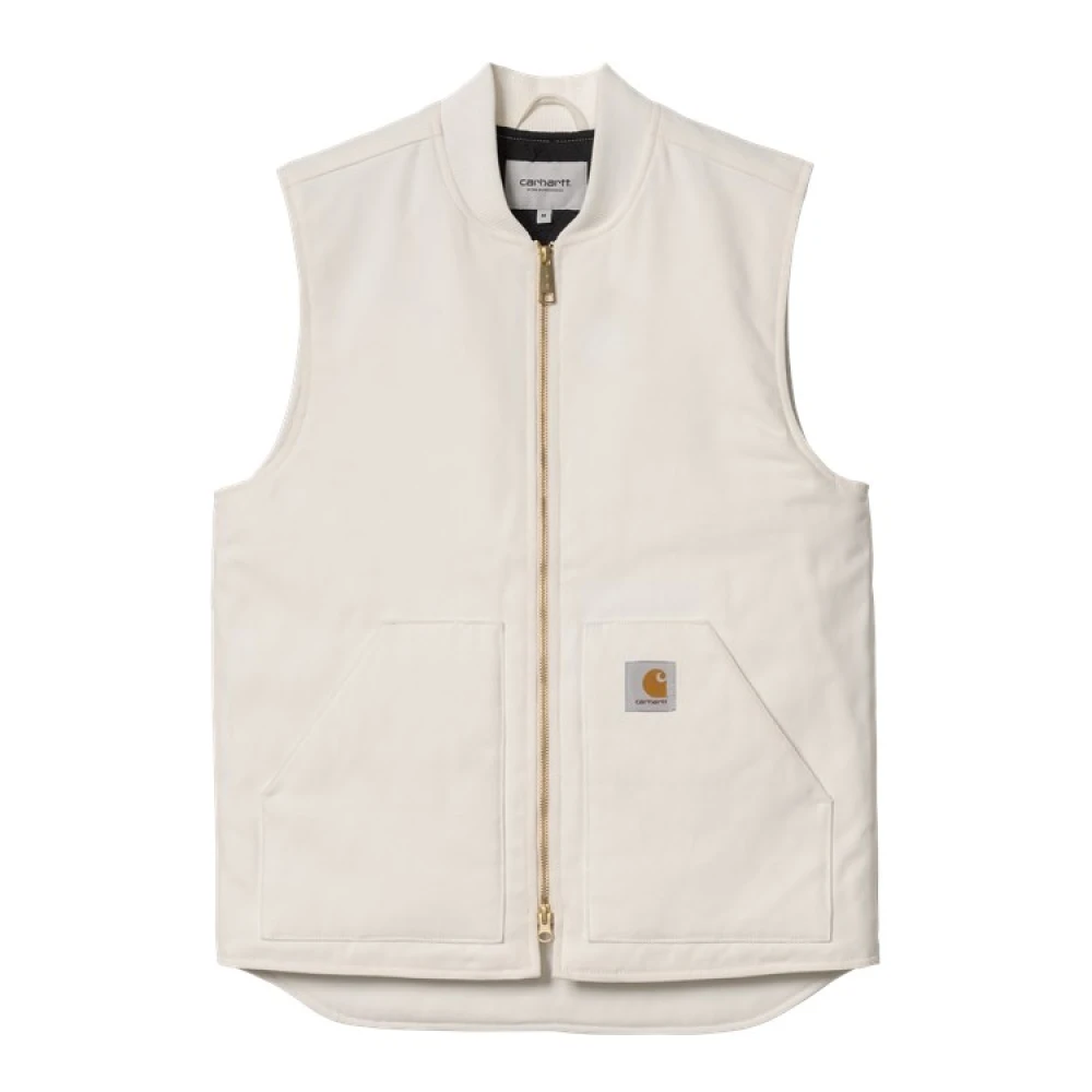 Carhartt WIP Klassieke Kangaroo Pocket Vest met Rits White Heren