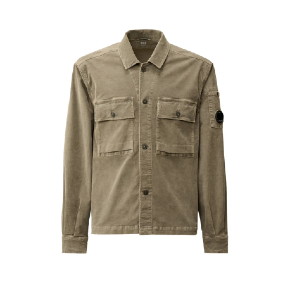 C.P. Company Stretch Corduroy Overshirt Beige Heren
