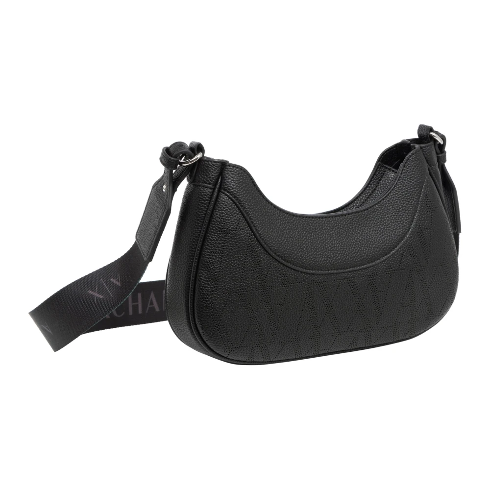 Armani Exchange Stijlvolle Hobo Tas met Verstelbare Band Black Dames