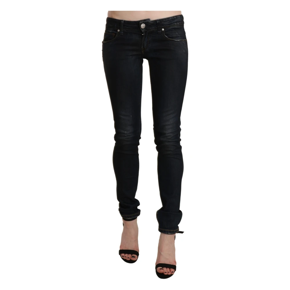 Acht Women's Black Low Waist Skinny Denim Jeans