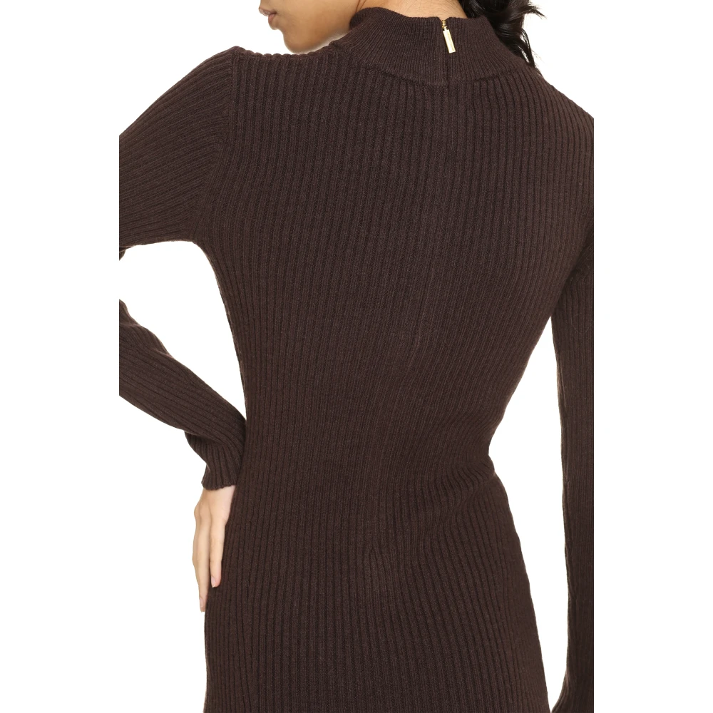 Michael Kors Geribde wollen jurk Brown Dames