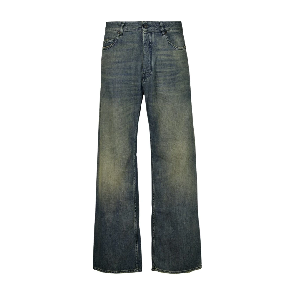 Balenciaga Men's Blue Wide Jeans, W32, Relaxed Fit Jeans
