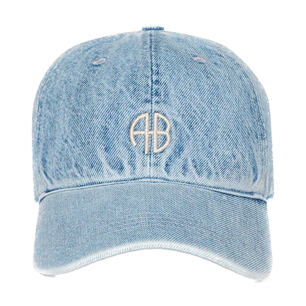 Anine Bing Blue Hats & Caps, Female, One Size, Bleached Denim Cap