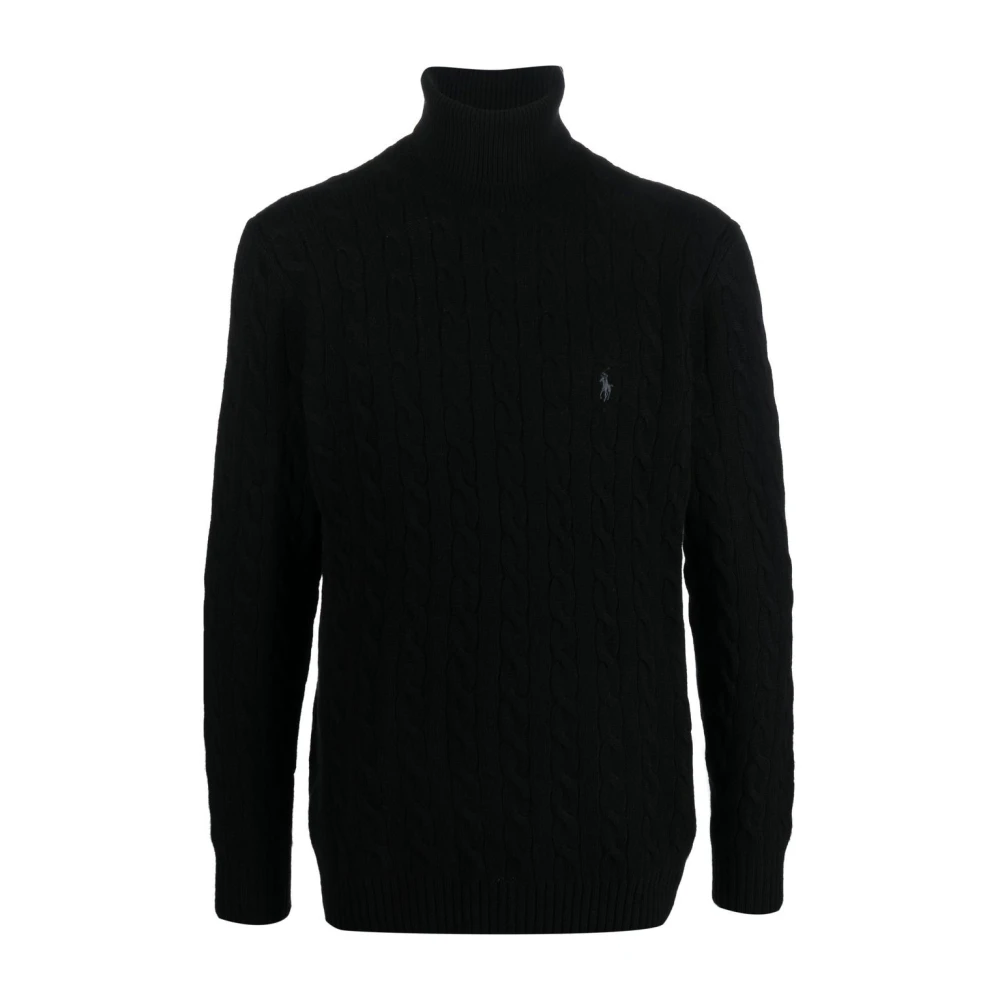 Polo Ralph Lauren Homme Noir - Pull À Col Roulé Côtelé - Pulls - Taille: 2XL