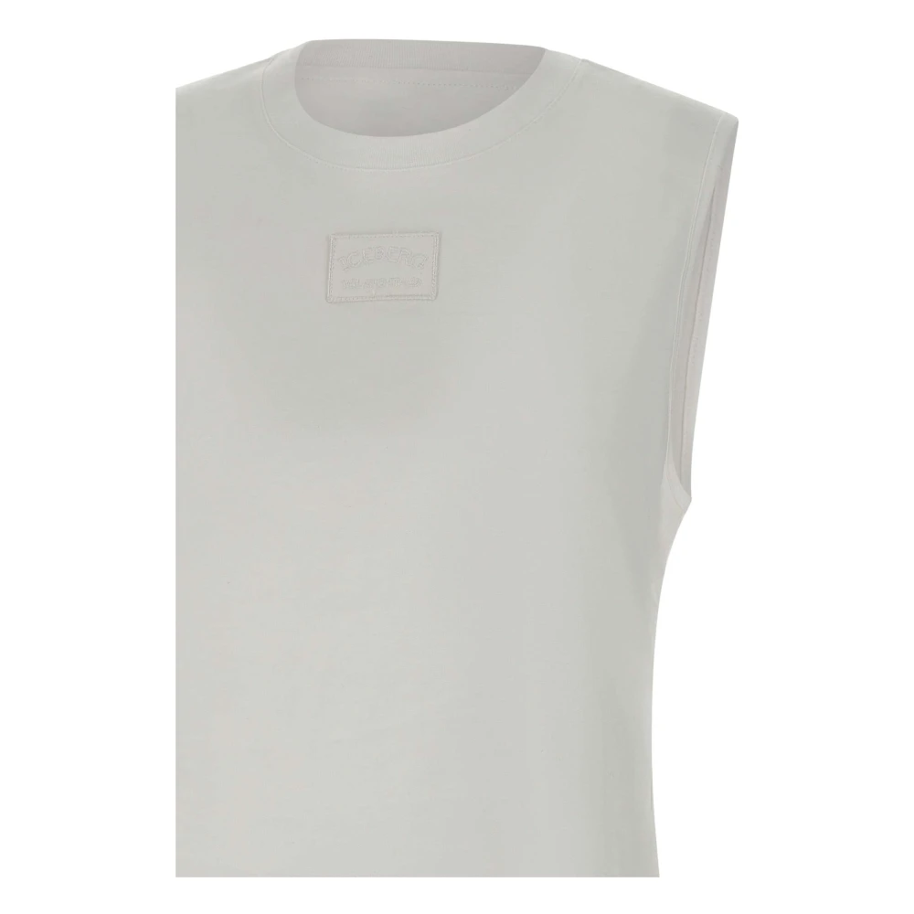 Iceberg Mouwloze Katoenen Top met Logopatch White Dames