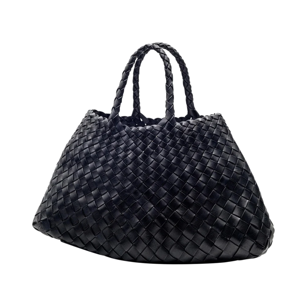 Dragon Diffusion Zwarte leren handtas met gevlochten design Black Dames