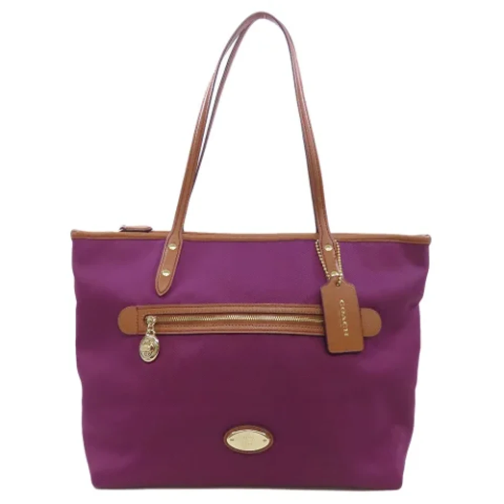 Coach Pre-owned Canvas handbags Purple Dames