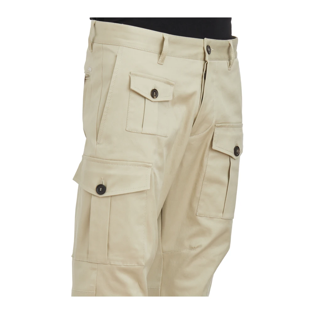 Dsquared2 Cargo Katoenen Broek Beige Heren