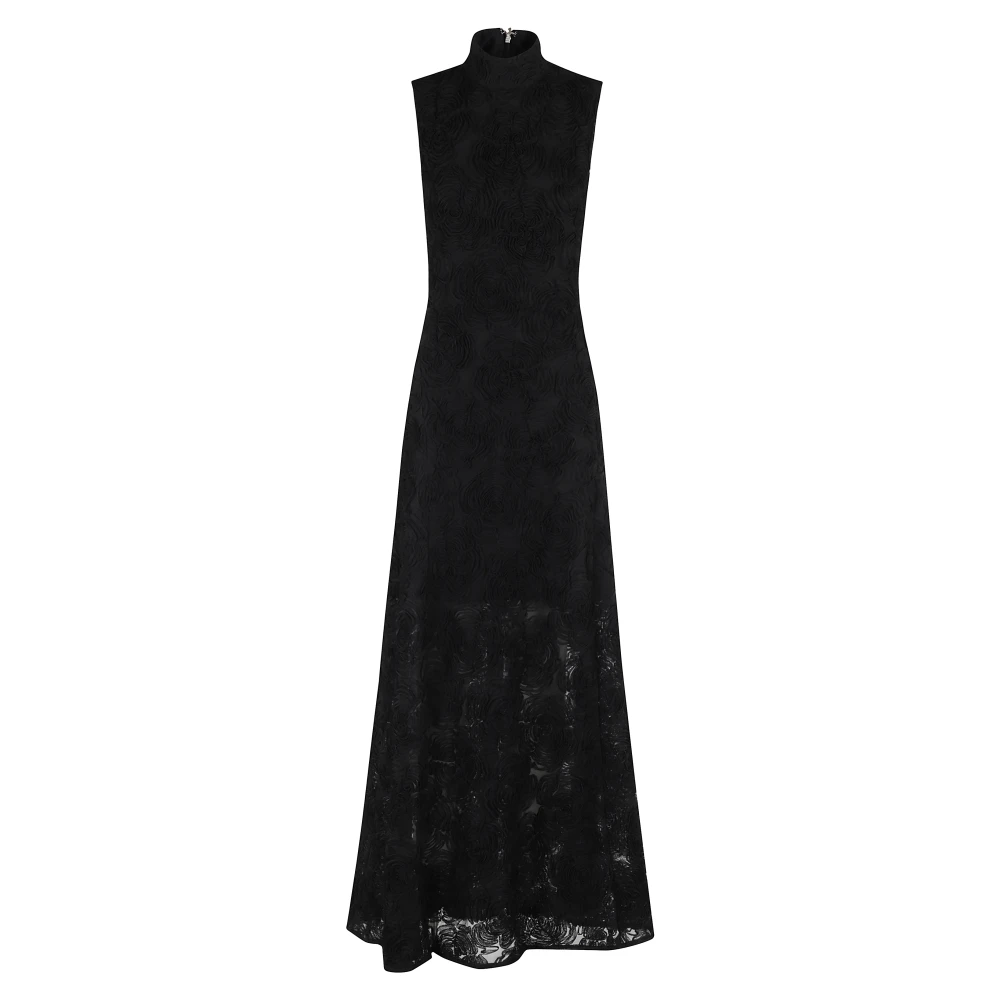 Rotate Birger Christensen Mesh Bloemenjurk Black Dames