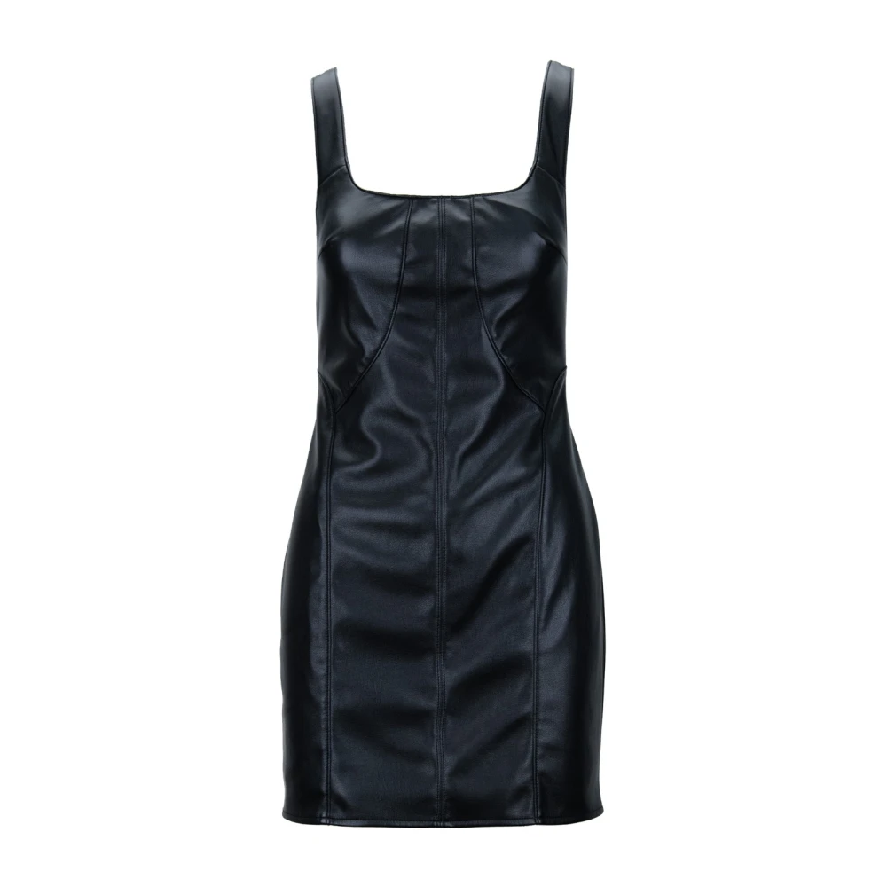 Elisabetta Franchi Jurk met korte mouwen en vierkante hals Black Dames