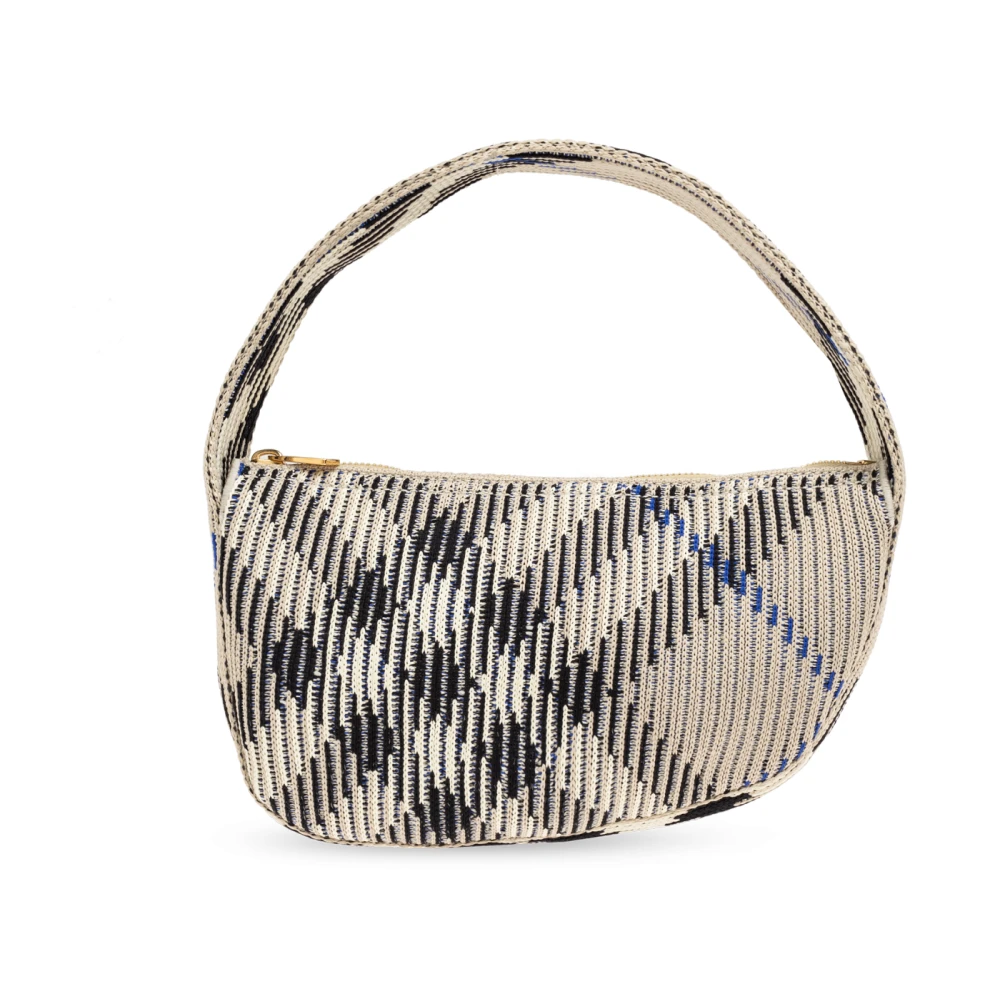 Burberry Check Baguette Tas Gray Dames