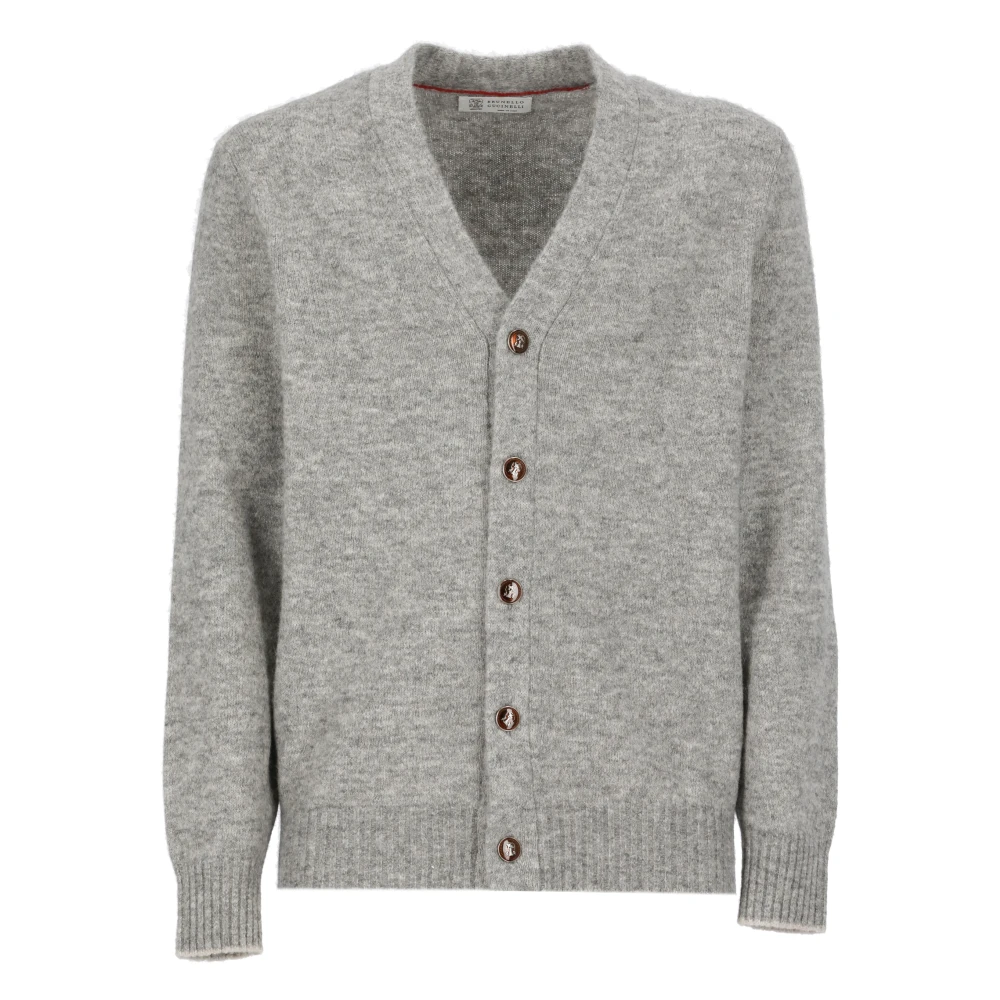BRUNELLO CUCINELLI Grijze Alpaca Blend V-Hals Vest Gray Heren