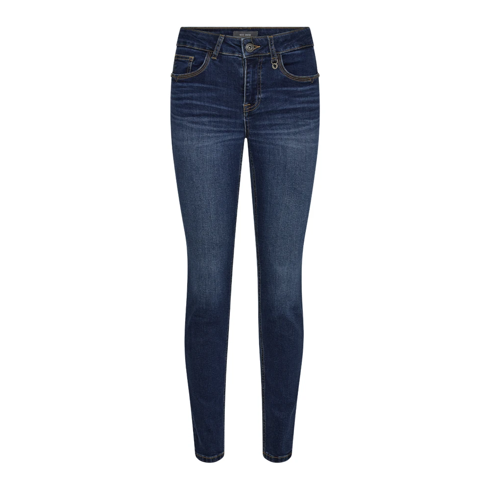 MOS MOSH Geborduurde Slim-Fit Donkerblauwe Jeans Blue Dames