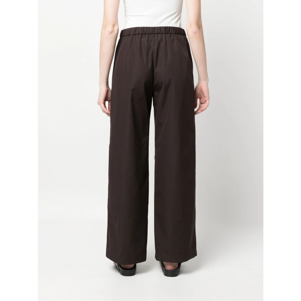 Aspesi Bruine Wijde Pijp Katoenen Broek Brown Dames