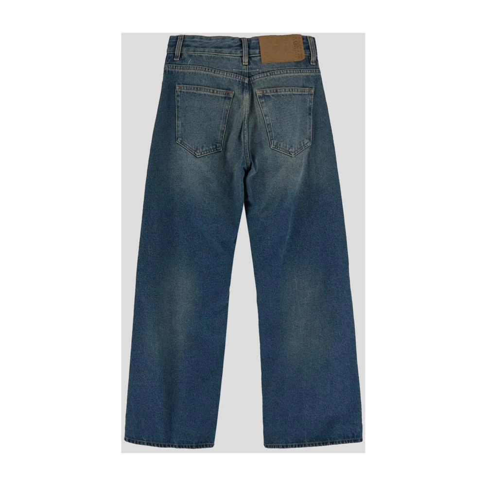 MM6 Maison Margiela Wijde Pijp Katoenen Jeans Blue Dames