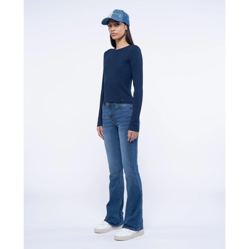 John Richmond Top met open rug en lange mouwen Blue Dames