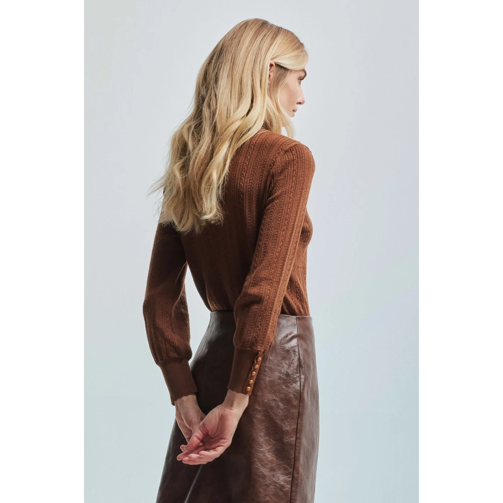 Kocca Trui met knoopmanchetten Brown Dames