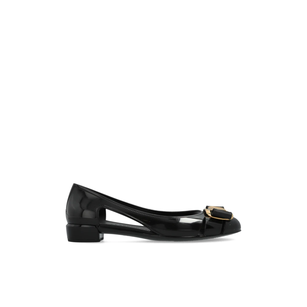 Ferragamo Women's Black Ballet Flats Nara - Ballerina Shoes - 6 Uk - Shoes