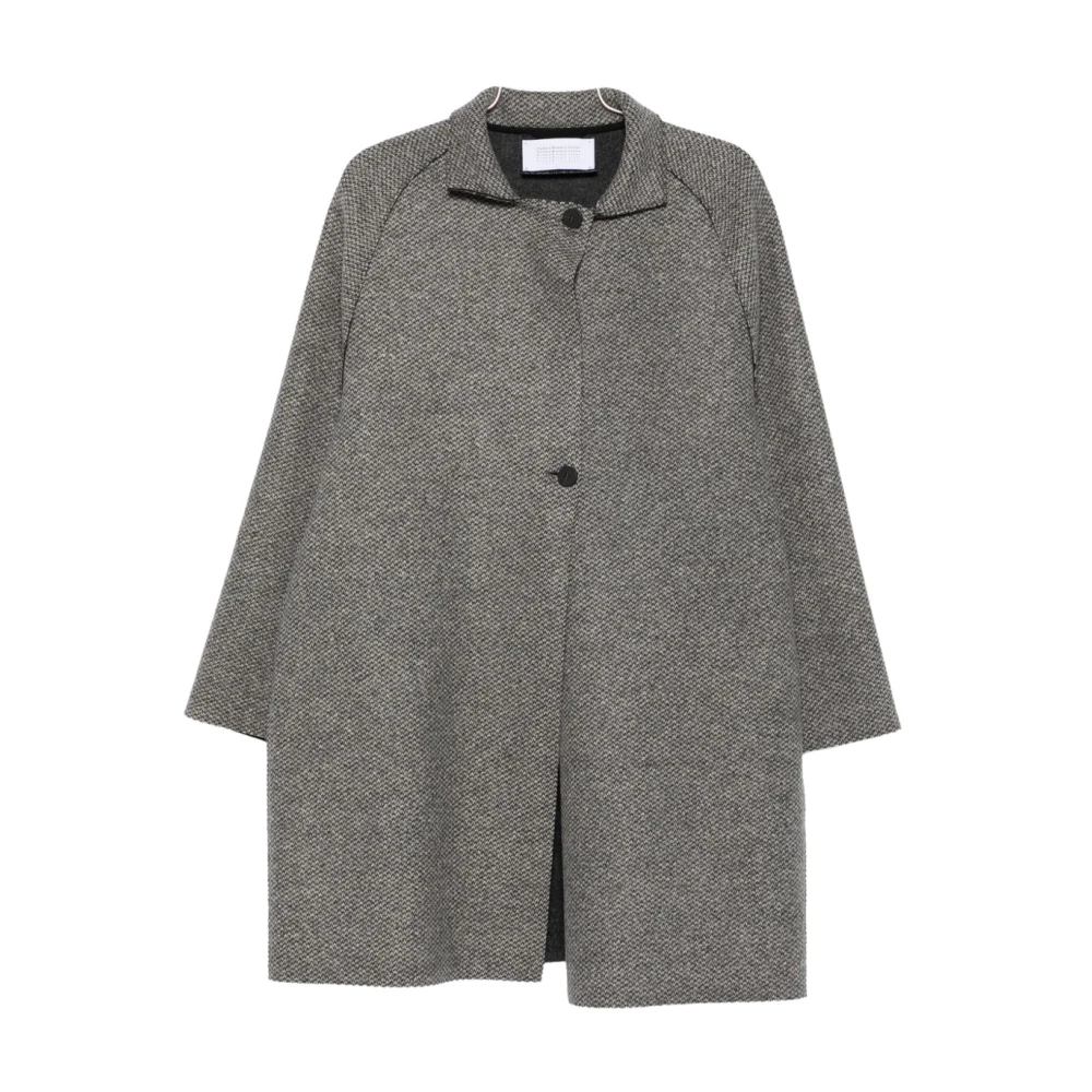 Harris Wharf London Women's Gray Single-Breasted Coats, S, Clothing Coats Nero E Bianco Aw25
