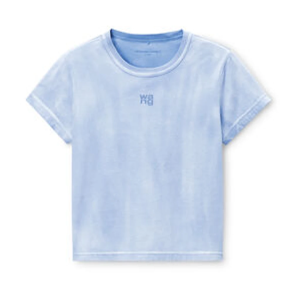 Alexander wang Essentiële Shrunken Tee Lichtblauw Blue Dames