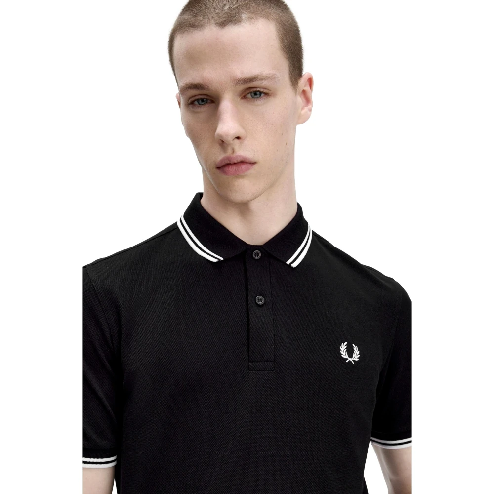 Fred Perry Zwarte Twin Tipped Polo Shirt Black Heren