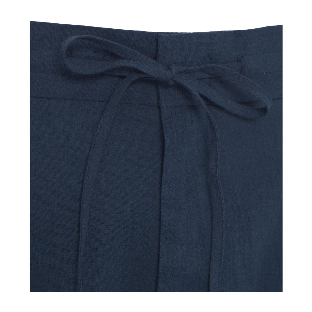 Paolo Pecora Blauwe Chino's Elastische Taille Omgeslagen Manchetten Blue Heren