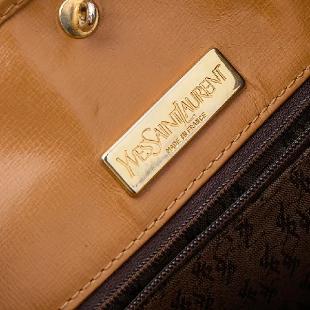 Yves Saint Laurent Vintage Pre-owned Coated canvas shoulder-bags Brown Dames