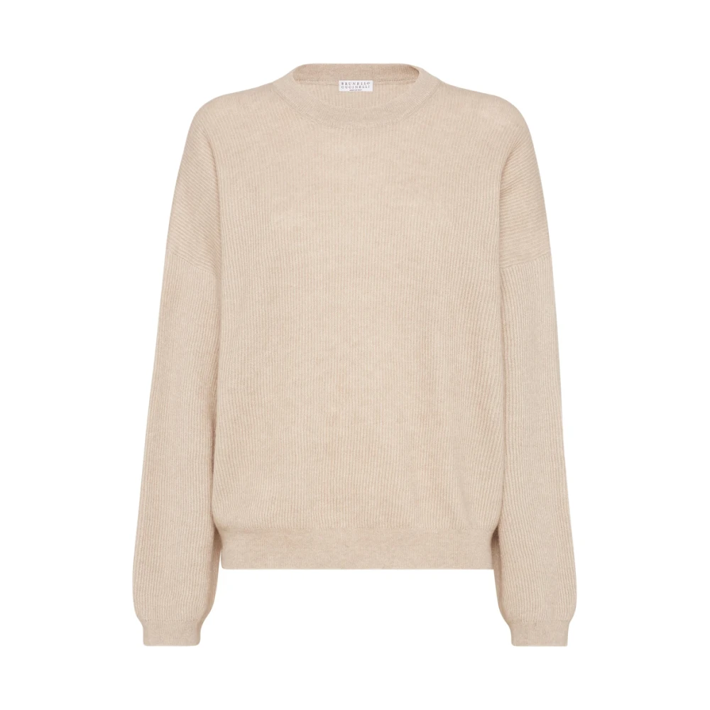 BRUNELLO CUCINELLI Beige Crew Neck Sweater Beige Dames