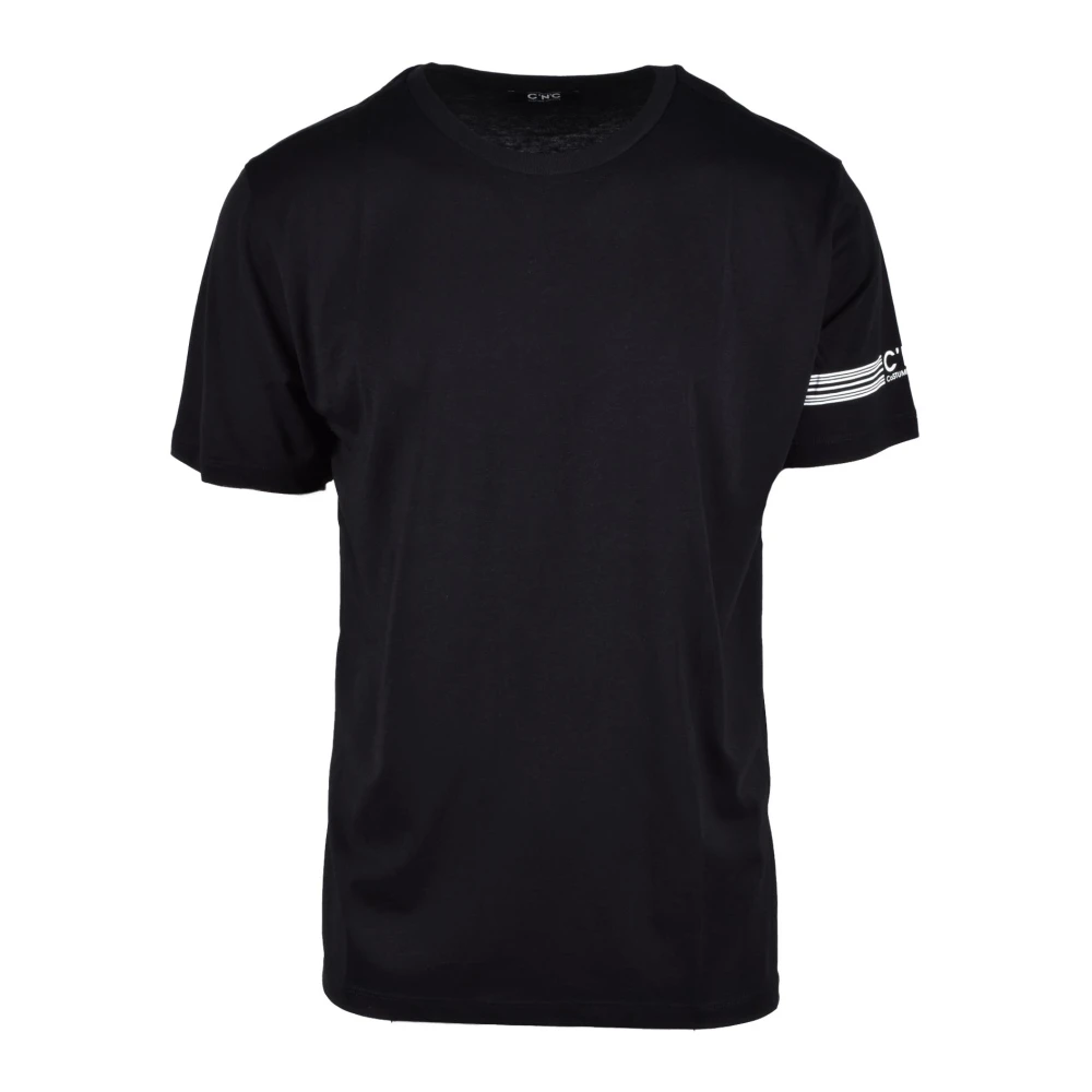 Costume National Katoenen T-shirt met uniek ontwerp Black Heren