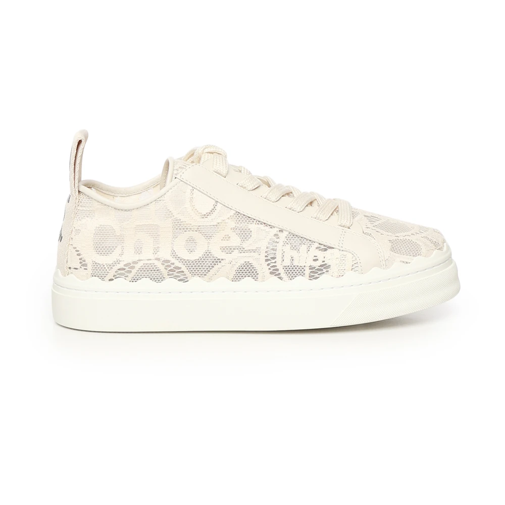 Chloé Witte Kant Sneakers met Logo Detail Dames Schoenen